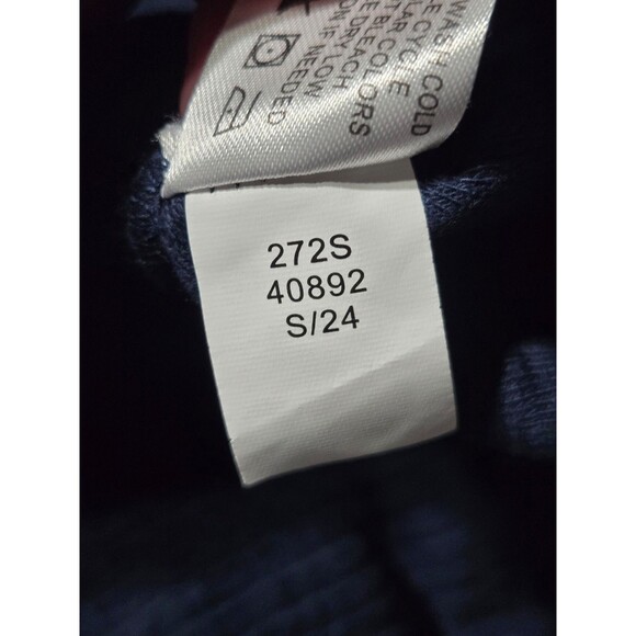 Women's Orvis Funnel Cowl Neck Textured Sweatshirt Navy Blue Size Large - Picture 5 of 6